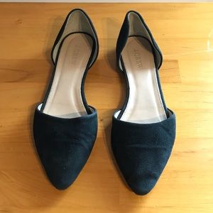 J. Crew D’Orsay Black Suede Flats